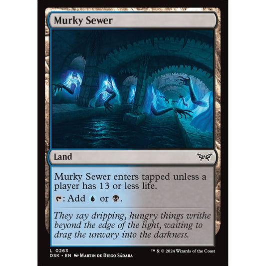 Murky Sewer, 263, common, Magic: The Gathering, Duskmourn: House of Horror