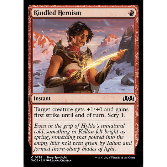 Kindled Heroism, common, 138, Magic the Gathering, Wilds of Eldraine