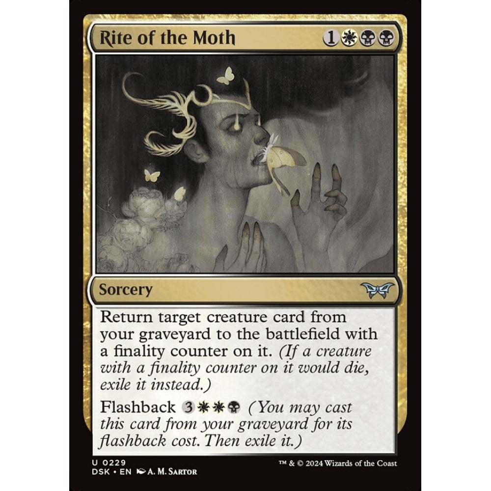 Rite of the Moth, 229, uncommon, Magic: The Gathering, Duskmourn: House of Horror