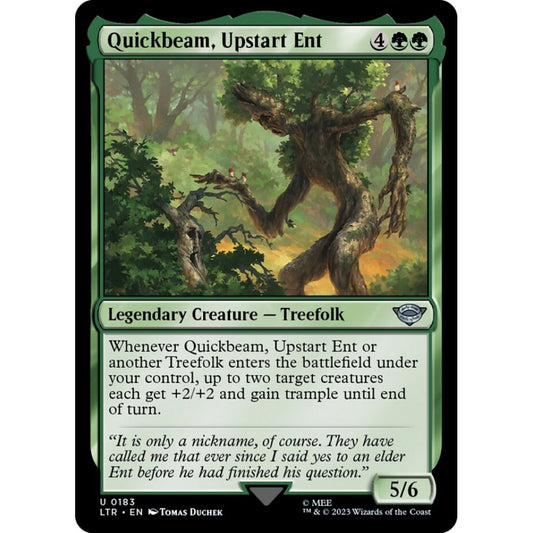 Quickbeam, Upstart Ent, uncommon, 183, Magic the Gathering, The Lord of the Rings: Tales of Middle-earth