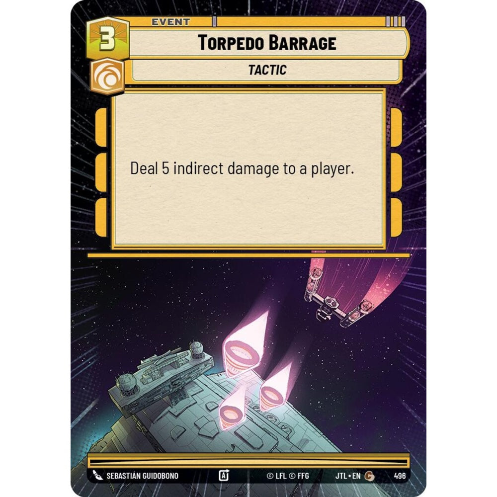 Torpedo Barrage, C, JTL 496) Hyperspace, Star Wars Unlimited