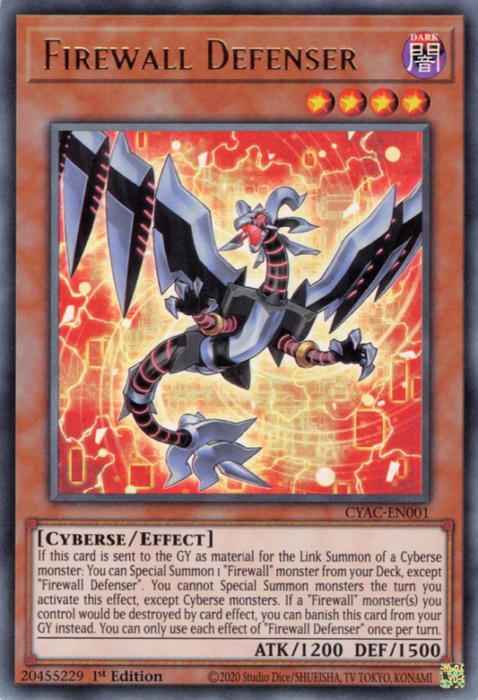 Firewall Defenser CYAC-EN001 Ultra Ultra Rare Yu-Gi-Oh Cyberstorm Access in Art