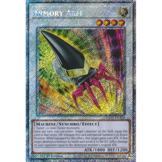 Armory Arm RA03-EN213 Platinum Platinum Secret Rare Yu-Gi-Oh Quarter Century Bonanza in Art