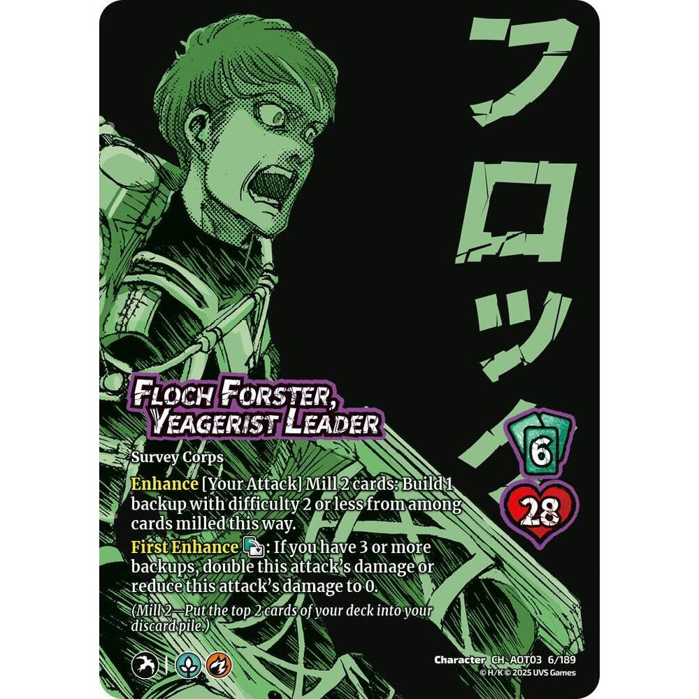 Floch Forster, Yeagerist Leader (Foil) 6/189 AOT03 Universus Attack on Titan: Apocalypse Character CH-Foil