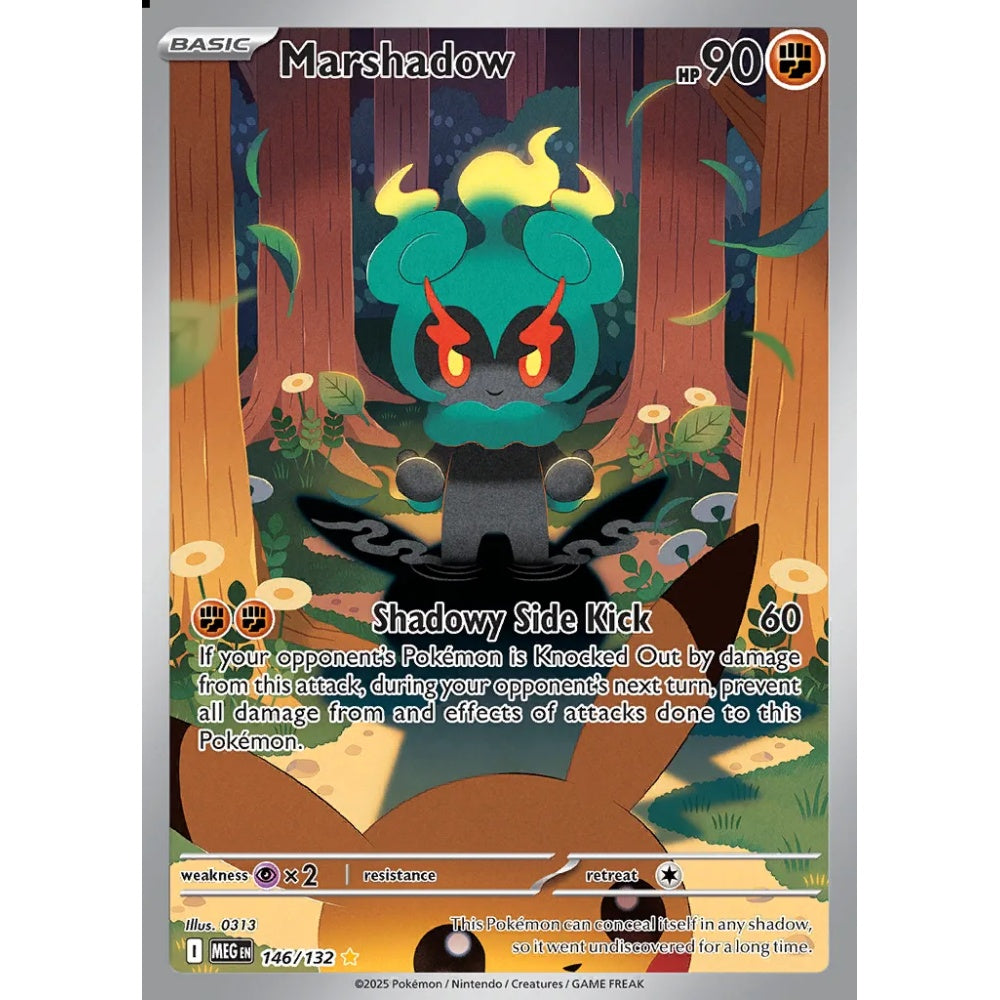 Marshadow Illustration Rare 146/132 Pokemon Card Game Mega Evolution