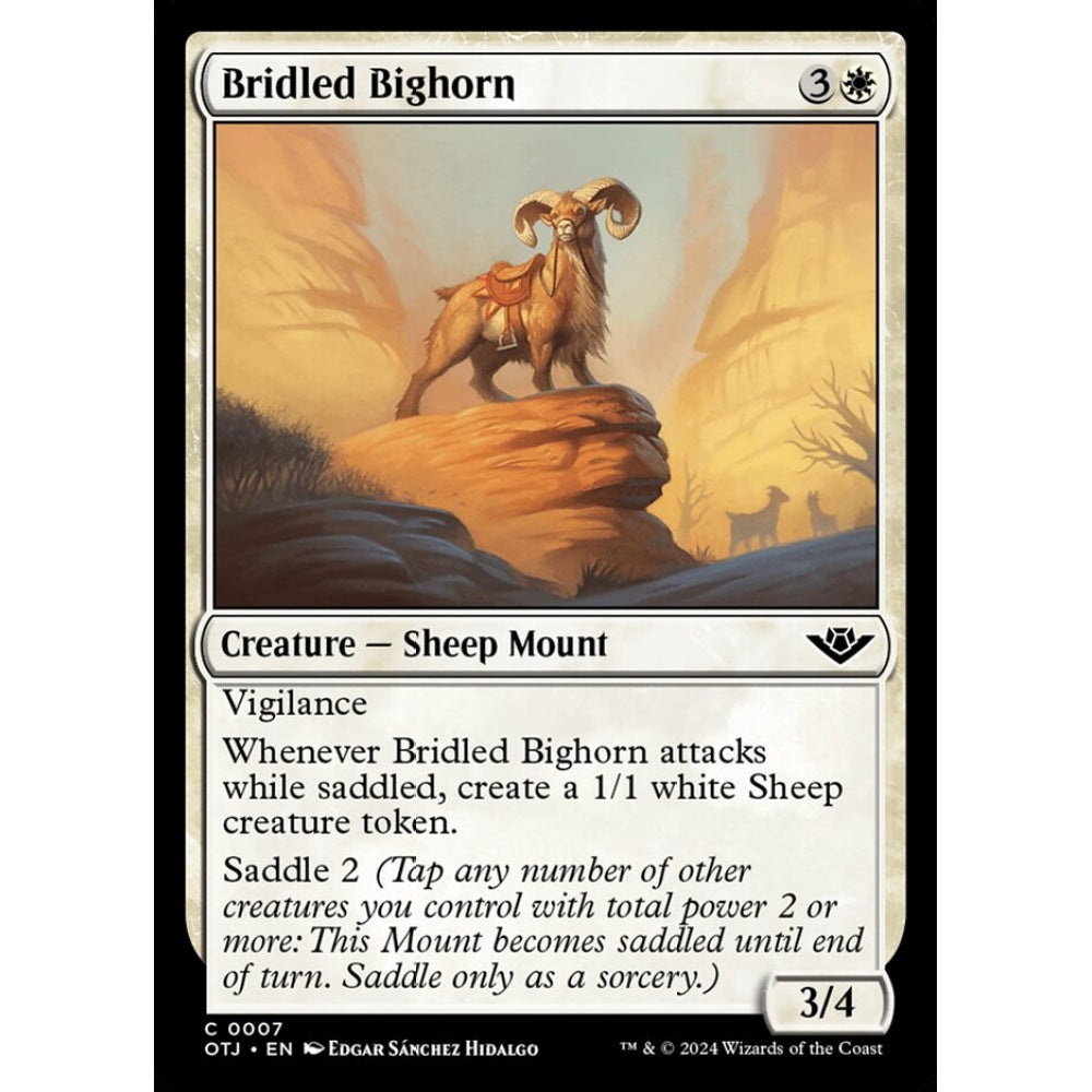 Bridled Bighorn, 7, common, Magic: The Gathering, Outlaws of Thunder Junction