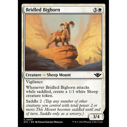 Bridled Bighorn, 7, common, Magic: The Gathering, Outlaws of Thunder Junction