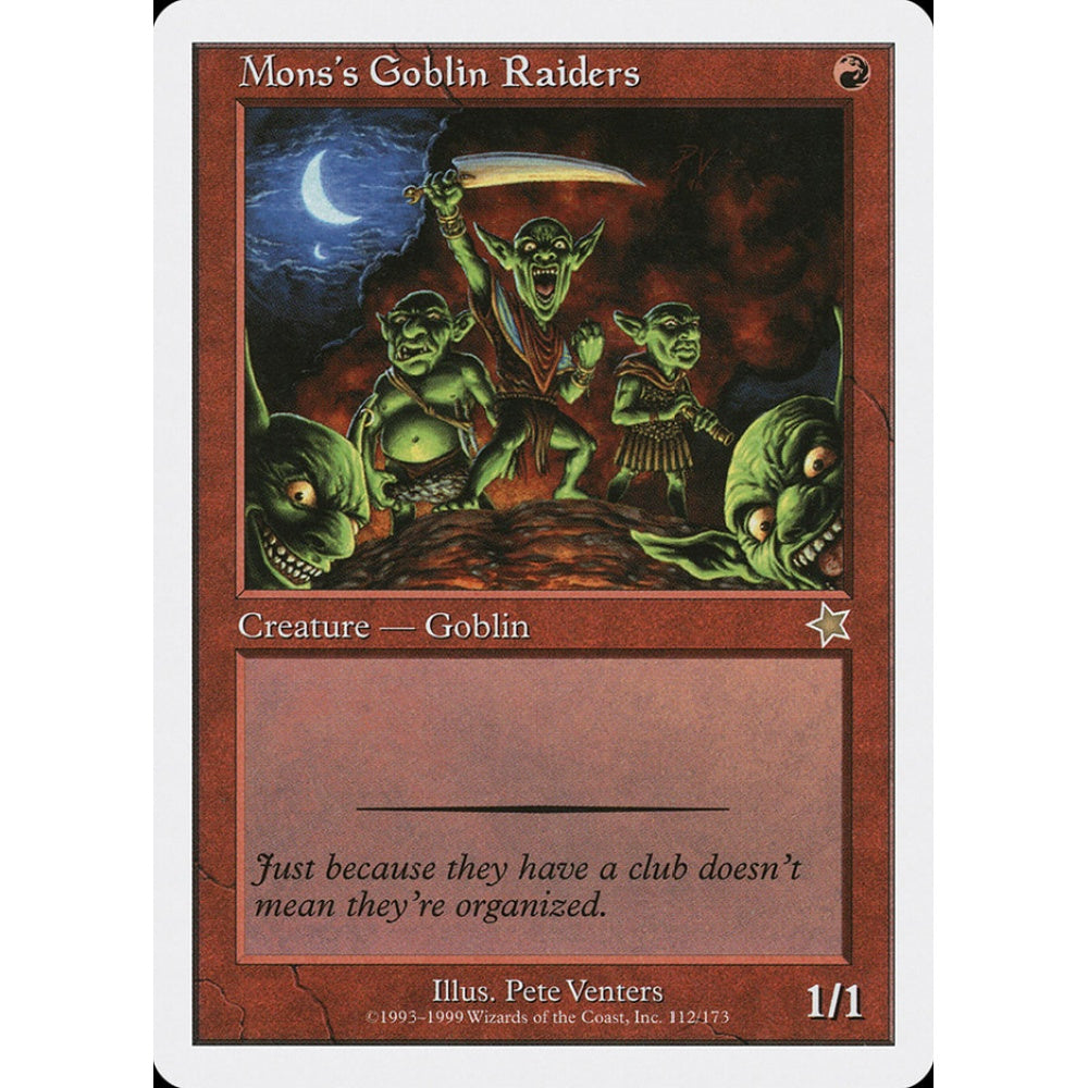 Mons's Goblin Raiders rare 112 Magic the Gathering Starter 1999