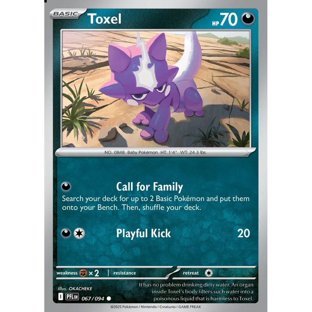 Toxel Common 067/094 Pokemon Card Game Phantasmal Flames