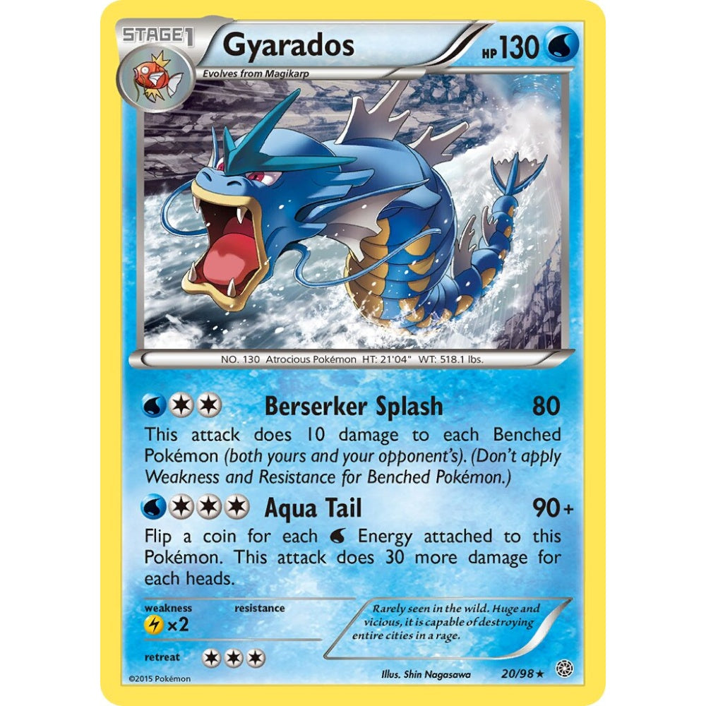 Gyarados Rare 20/98 Pokemon Card Game Ancient Origins