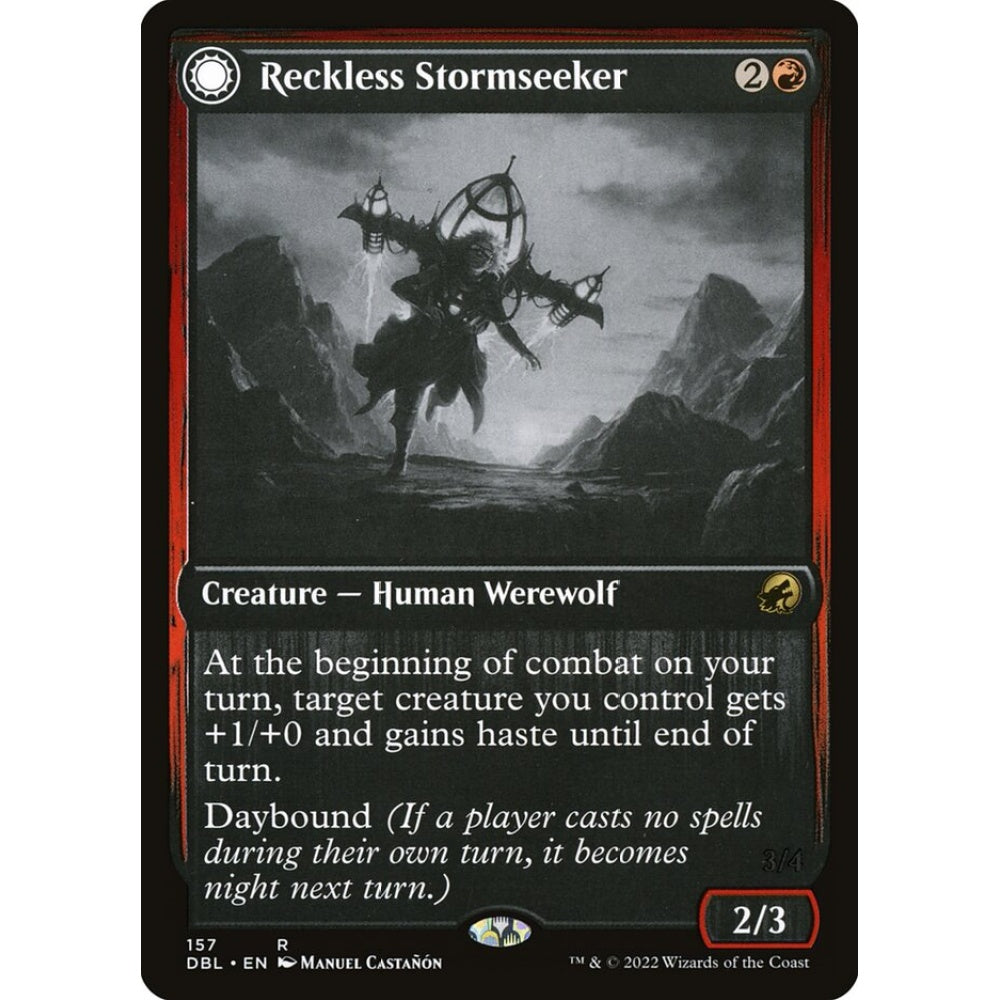 Reckless Stormseeker // Storm-Charged Slasher rare 157 Magic the Gathering Innistrad: Double Feature