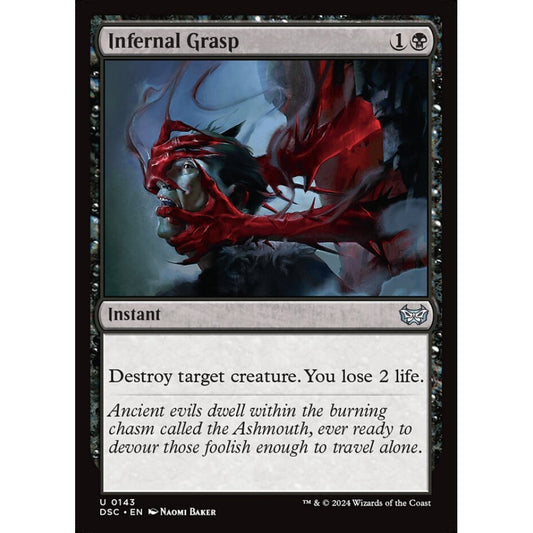 Infernal Grasp, 143, uncommon, Magic: The Gathering, Duskmourn: House of Horror