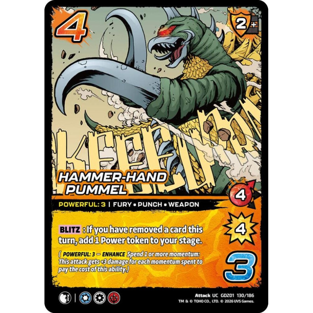 Hammer-Hand Pummel GDZ01 130/186 GDZ01 Universus Godzilla: Reign of Kaiju Attack UC