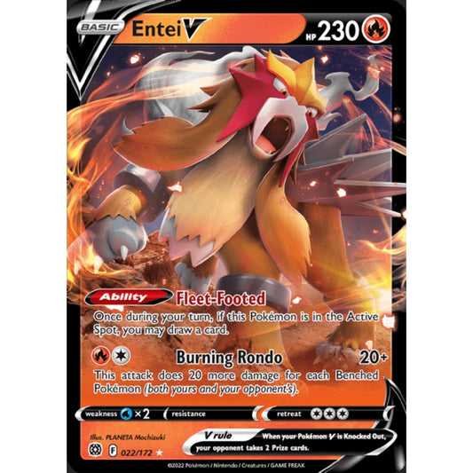 Entei V Double Rare 022/172 Pokemon Card Game Brilliant Stars