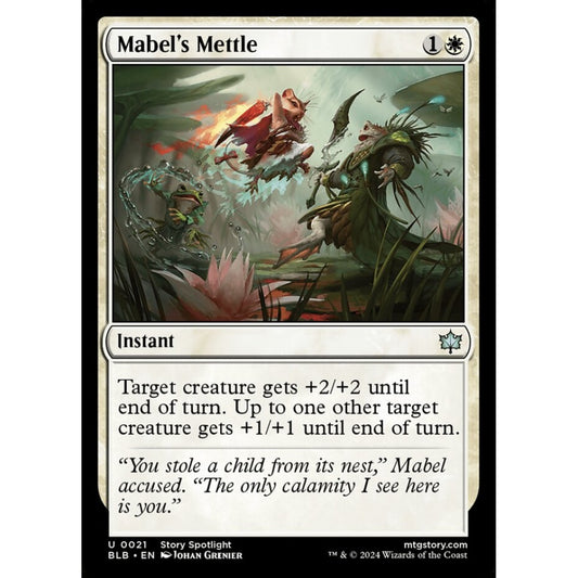 Mabel's Mettle, 21, uncommon, Magic: The Gathering, Bloomburrow
