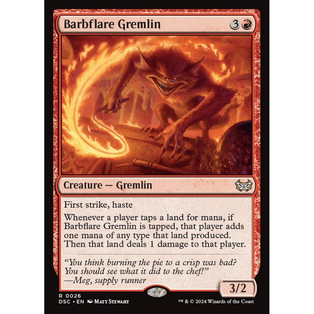 Barbflare Gremlin, 26, rare, Magic: The Gathering, Duskmourn: House of Horror