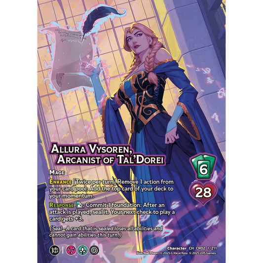 Allura Vysoren, Arcanist of Tal'Dorei, 1/211, CR02, Universus, Critical Role: Heroes Of Exandria, Character, CH