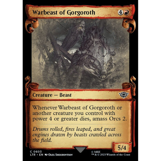 Warbeast of Gorgoroth, common, 603, Magic the Gathering, The Lord of the Rings: Tales of Middle-earth