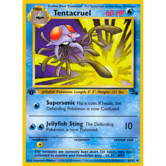 Tentacruel Uncommon 44/62 Pokemon Card Game Fossil