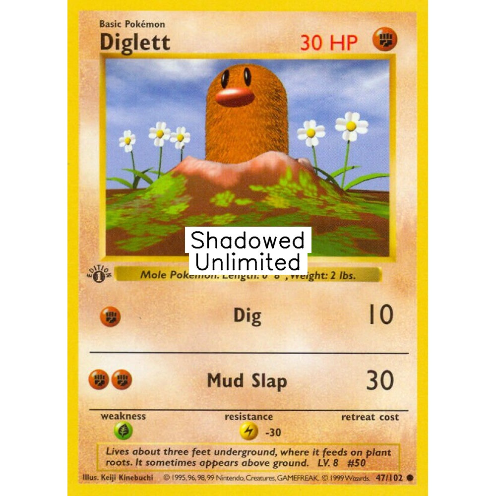 Diglett Common 47/102 Pokemon Card Game Base Set