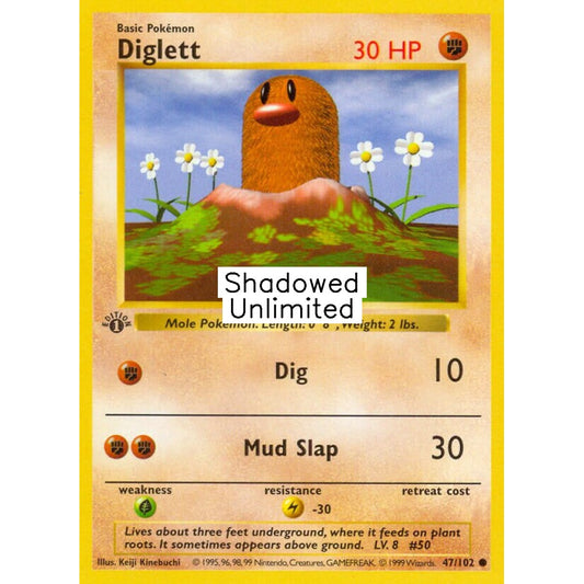 Diglett Common 47/102 Pokemon Card Game Base Set