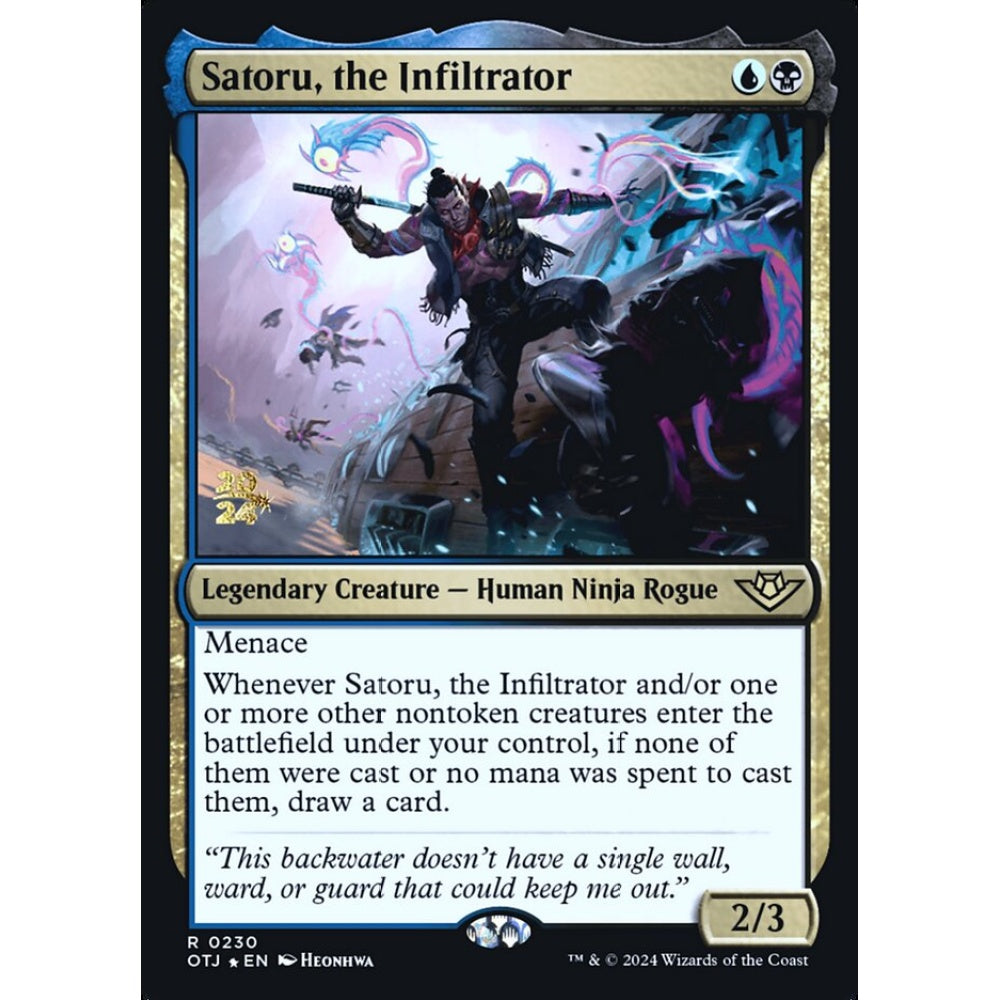 Satoru, the Infiltrator rare 230s Magic the Gathering Outlaws of Thunder Junction Promos