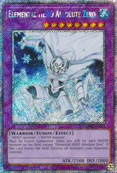 Elemental HERO Absolute Zero BLC1-EN004 Secret Secret Rare Yu-Gi-Oh Battles of Legend: Chapter 1 in Art