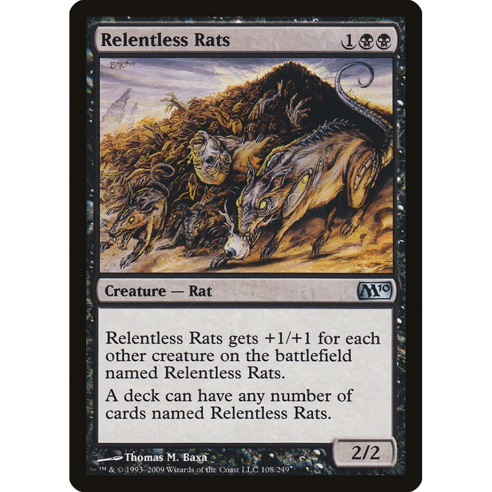 Relentless Rats uncommon 108 Magic the Gathering Magic 2010
