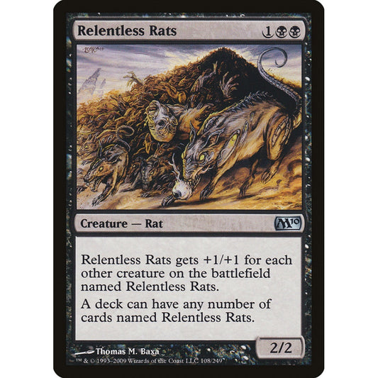Relentless Rats uncommon 108 Magic the Gathering Magic 2010