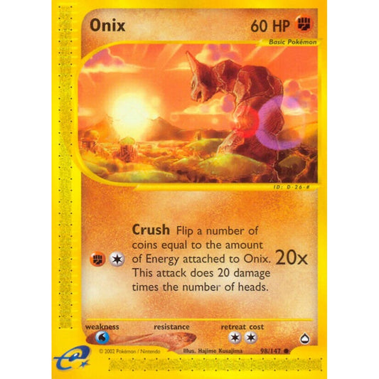 Onix Common 98/147 Pokemon Card Game Aquapolis