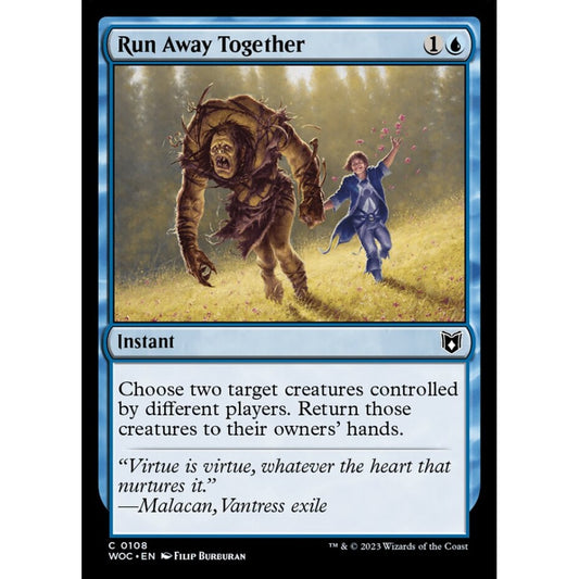 Run Away Together, common, 108, Magic the Gathering, Wilds of Eldraine Commander