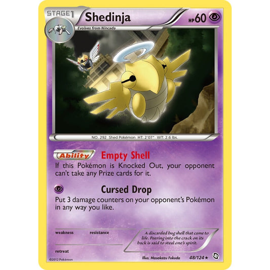 Shedinja Rare 48/124 Pokemon Card Game Dragons Exalted