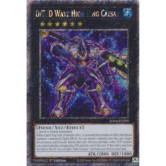 D/D/D Wave High King Caesar RA04-EN290 Platinum Platinum Secret Rare Yu-Gi-Oh Quarter Century Stampede in Art