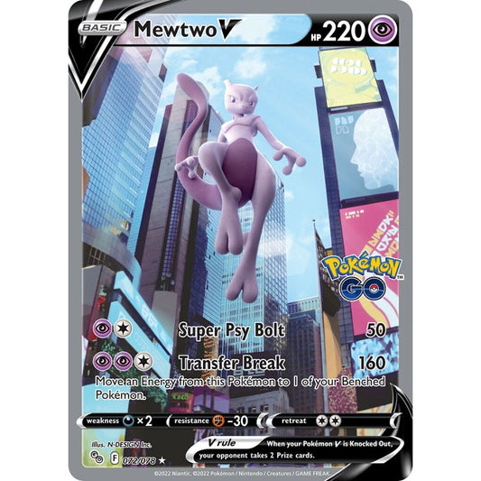 Mewtwo V Rare Ultra 072/078 Pokemon Card Game Pokémon GO