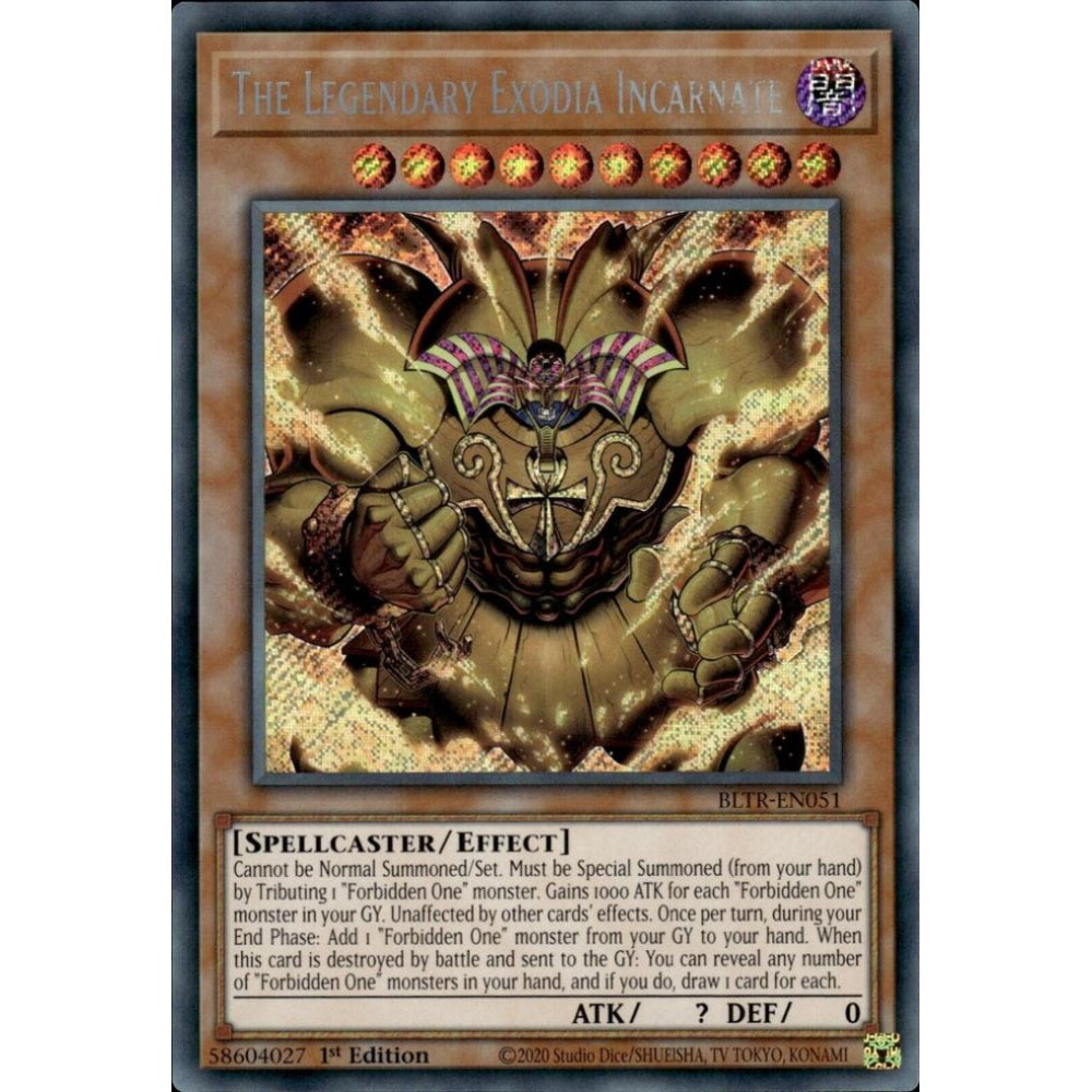 The Legendary Exodia Incarnate BLTR-EN051 Secret Yu-Gi-Oh Battles of Legend: Terminal Revenge