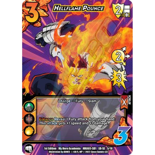 Hellflame Pounce, 5/18, XR-SE, UniVersus, MHA03 Heroes Clash