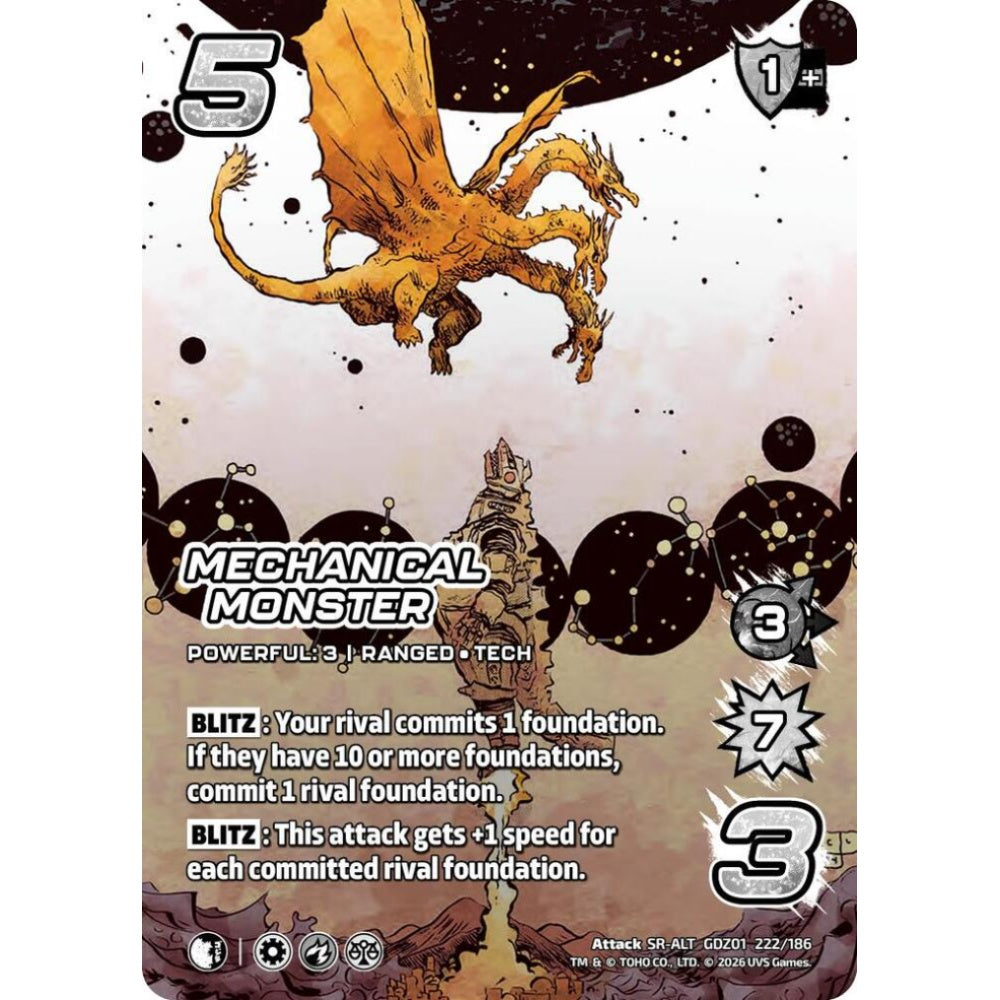 Mechanical Monster  GDZ01 222/186 GDZ01 Universus Godzilla: Reign of Kaiju Attack SR-ALT