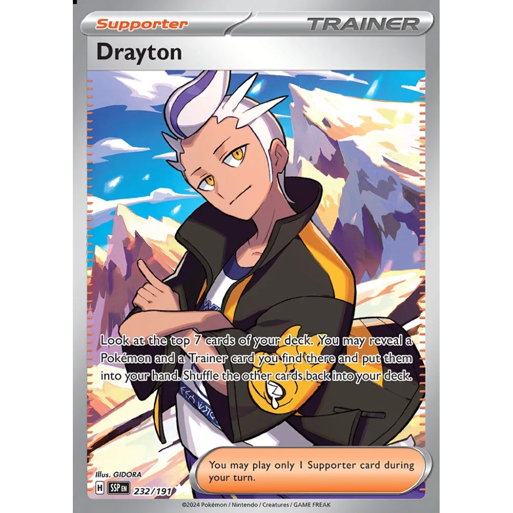 Drayton Ultra Rare 232/191 Pokemon Card Game Surging Sparks