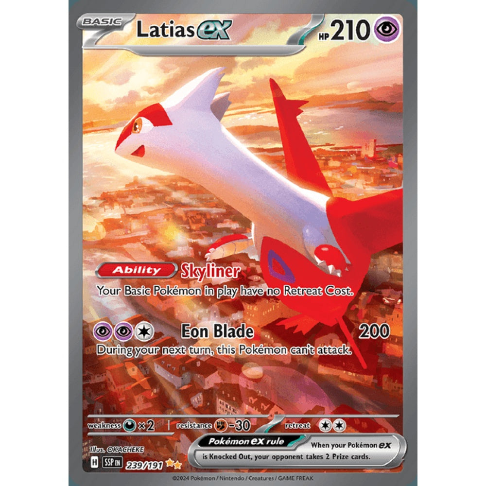 Latias ex Secret Illustration Rare 239/191 Pokemon Card Game Surging Sparks