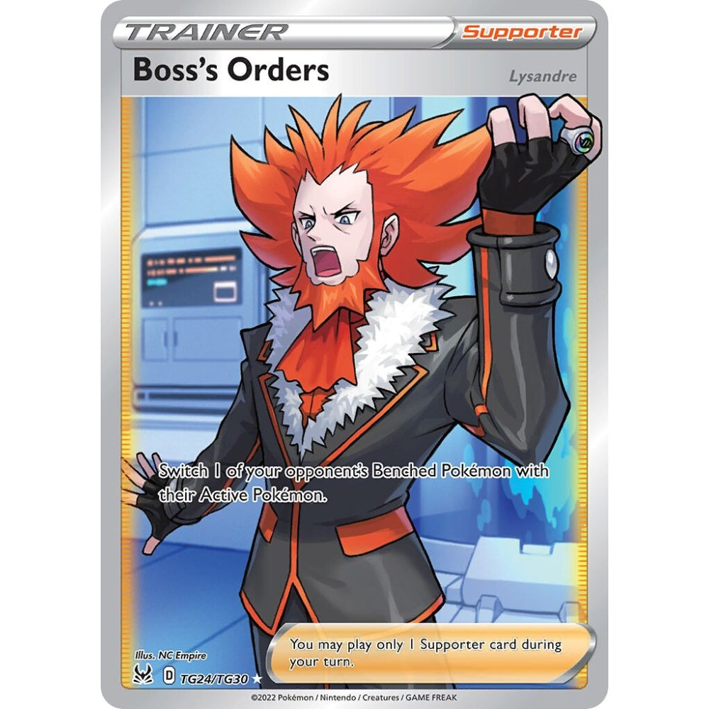 Boss's Orders Rare Ultra TG24/TG30 Pokemon Card Game Lost Origin