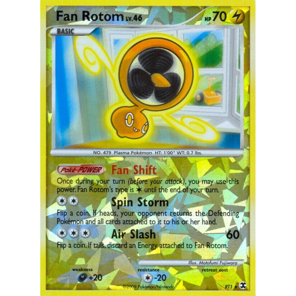 Fan Rotom Rare Holo RT1 Pokemon Card Game Rising Rivals