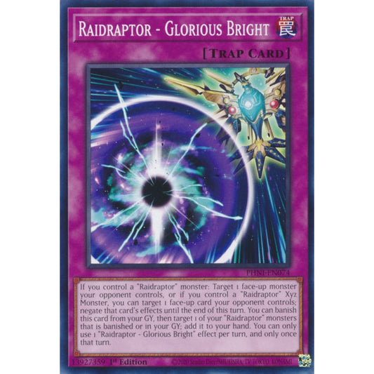 Raidraptor - Glorious Bright PHNI-EN074 Common Common Yu-Gi-Oh Phantom Nightmare in Art