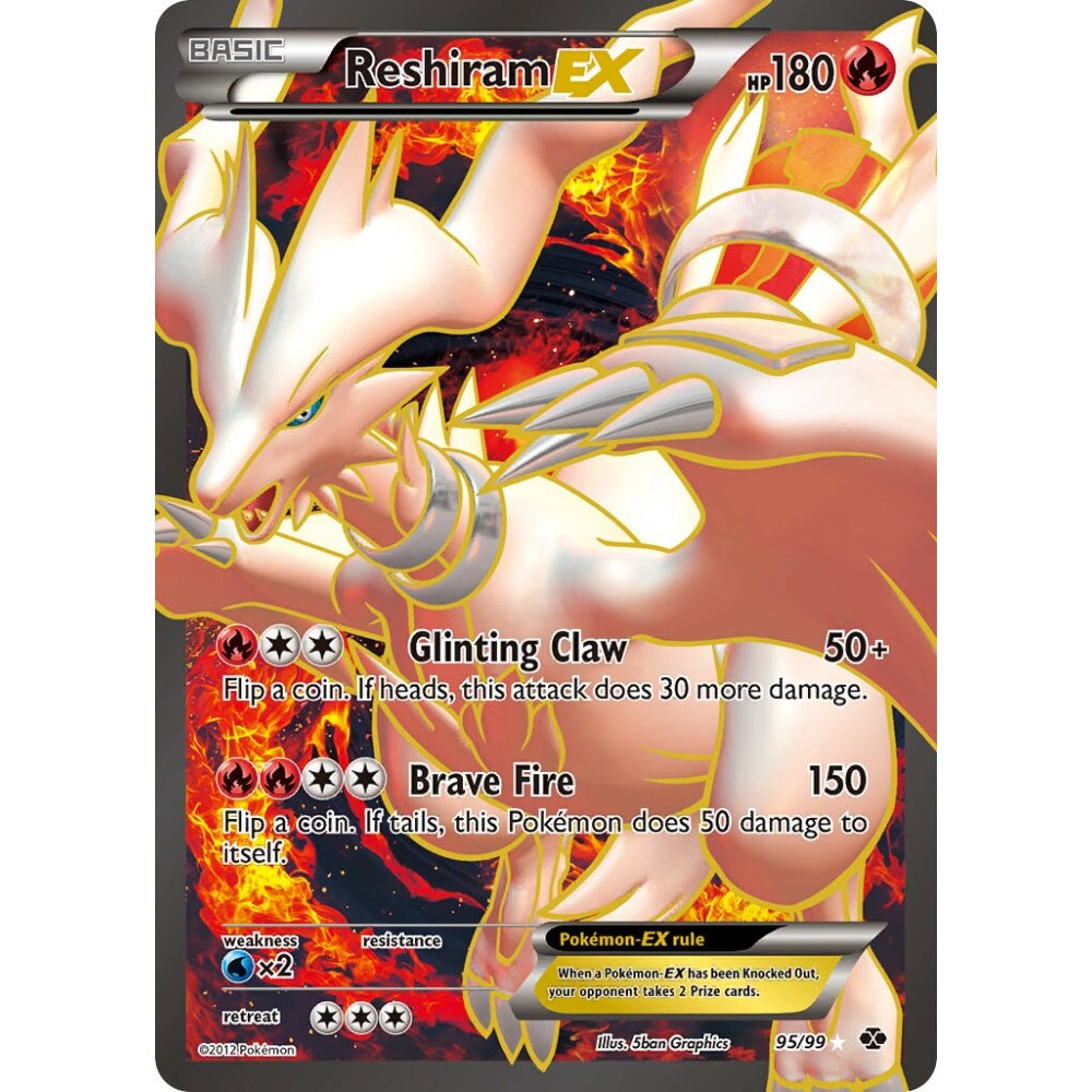 Reshiram-EX Rare Ultra 95/99 Pokemon Card Game Next Destinies
