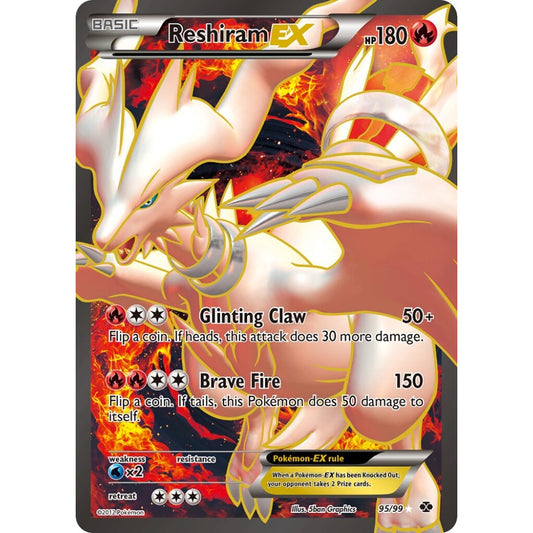 Reshiram-EX Rare Ultra 95/99 Pokemon Card Game Next Destinies