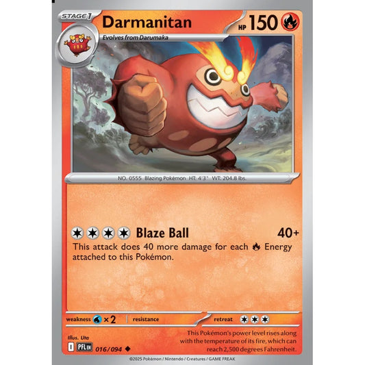 Darmanitan Uncommon 016/094 Pokemon Card Game Phantasmal Flames