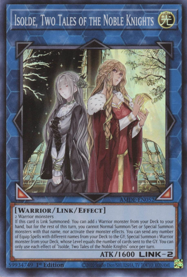 Isolde, Two Tales of the Noble Knights AMDE-EN052 Collector's Rare Collector's Rare Yu-Gi-Oh Amazing Defenders in Art
