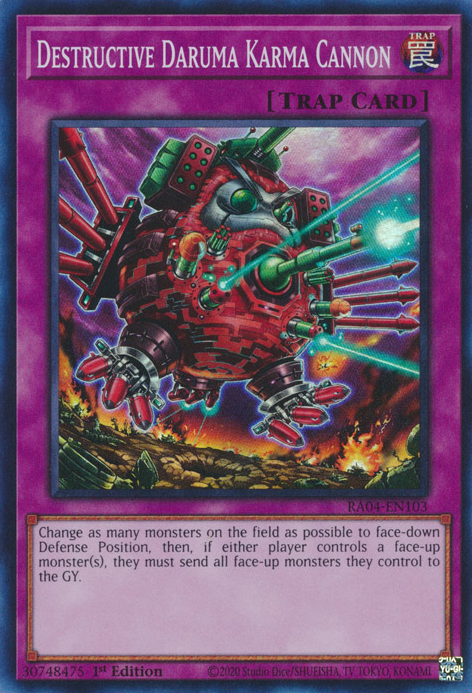 Destructive Daruma Karma Cannon MP23-EN217 Prismatic Prismatic Secret Rare Yu-Gi-Oh 25th Anniversary Tin: Dueling Heroes Mega Pack in Art