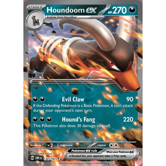 Houndoom ex Double Rare 134/197 Pokemon Card Game Obsidian Flames