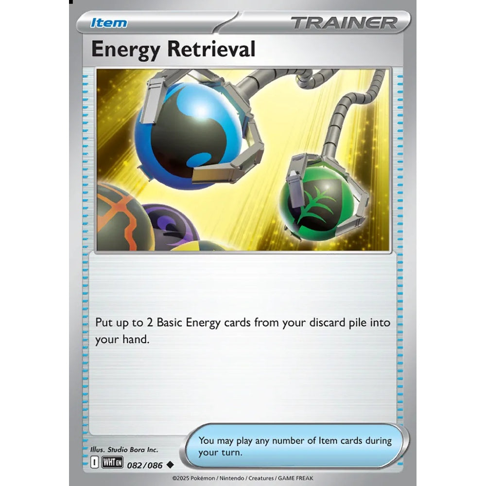 Energy Retrieval Uncommon 082/086 Pokemon Card Game White Flare