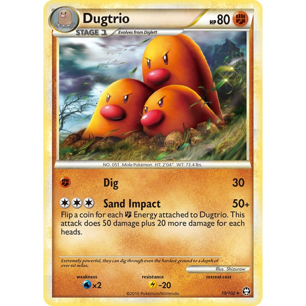 Dugtrio Rare 19/102 Pokemon Card Game Triumphant